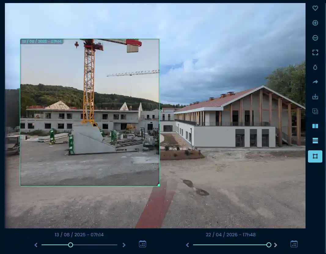 Comparaison de phases chantier dans TEYE