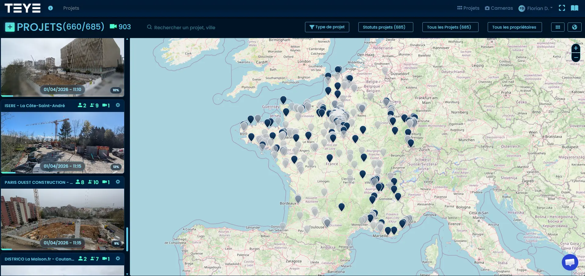 Outil de comparaison de la plateforme TEYE