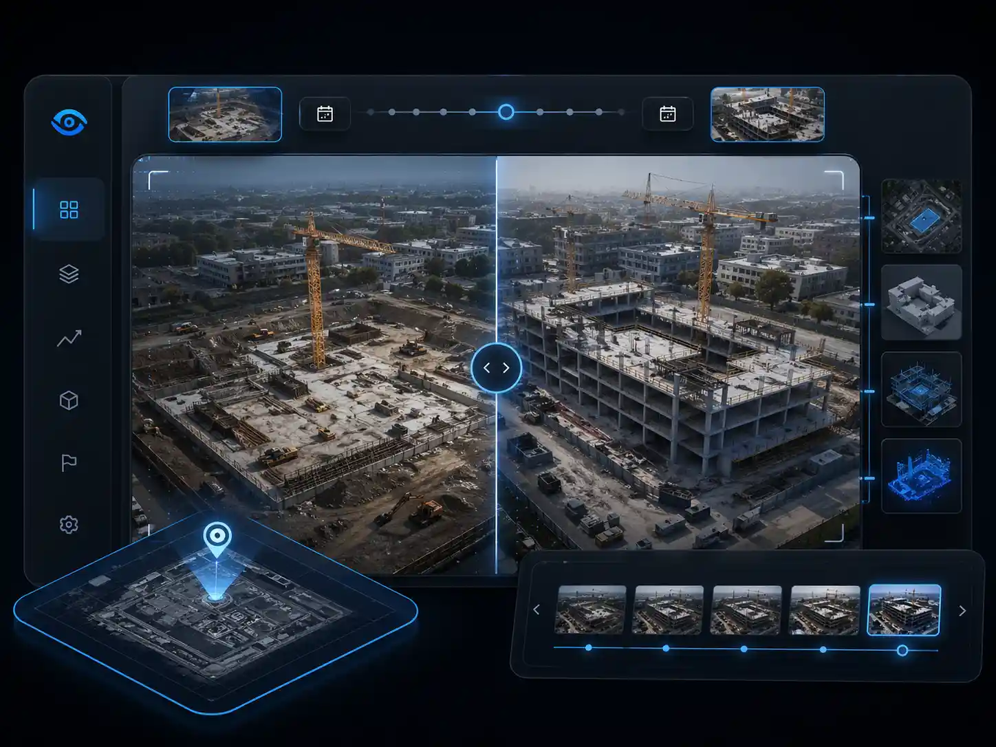 Consulter et comparer les images du chantier dans TEYE